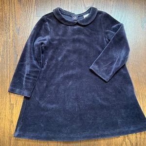 Toddler navy velvet dress